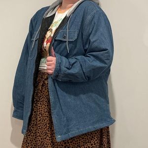 Denim jacket w/ sweatshirt hood from Faded Glory